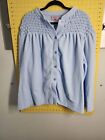Intimate Appeal Bed Jacket Robe Lt Blue Fleece Button Front Granny XL