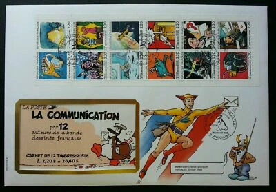 [SJ] France Cartoons Postal Service 1988 Hero Cartoon Mail Deliver (booklet FDC - Image 1 of 4