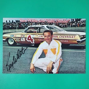 NASCAR HOF Rex White Signed #4 Gold Thunder Chevy Impala Postcard Racing - Picture 1 of 3