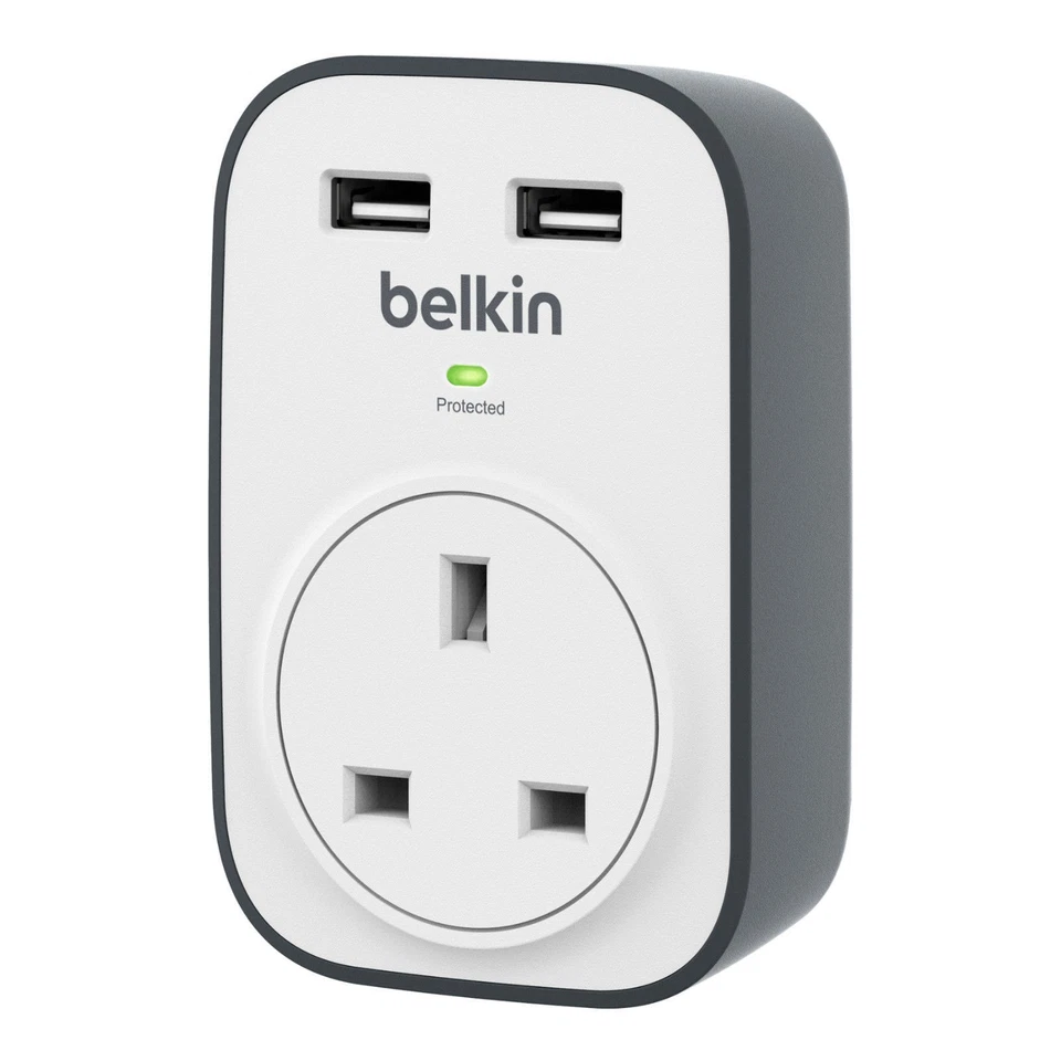 Belkin Surge Cube Plus Protector 2 x USB Port 2.4Amp BSV103af UK BNIB - Image 1 of 1