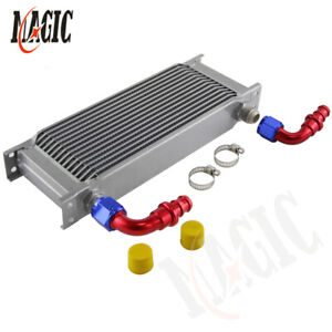 Universal 15 Row AN10 Engine Transmission 248mm 7/8-14 UNF Oil Cooler W/Fittings
