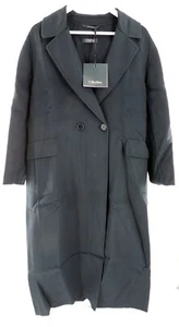 Max Mara Navy Blue 100% Wool Straight Fit Coat UK 12 - Picture 1 of 7