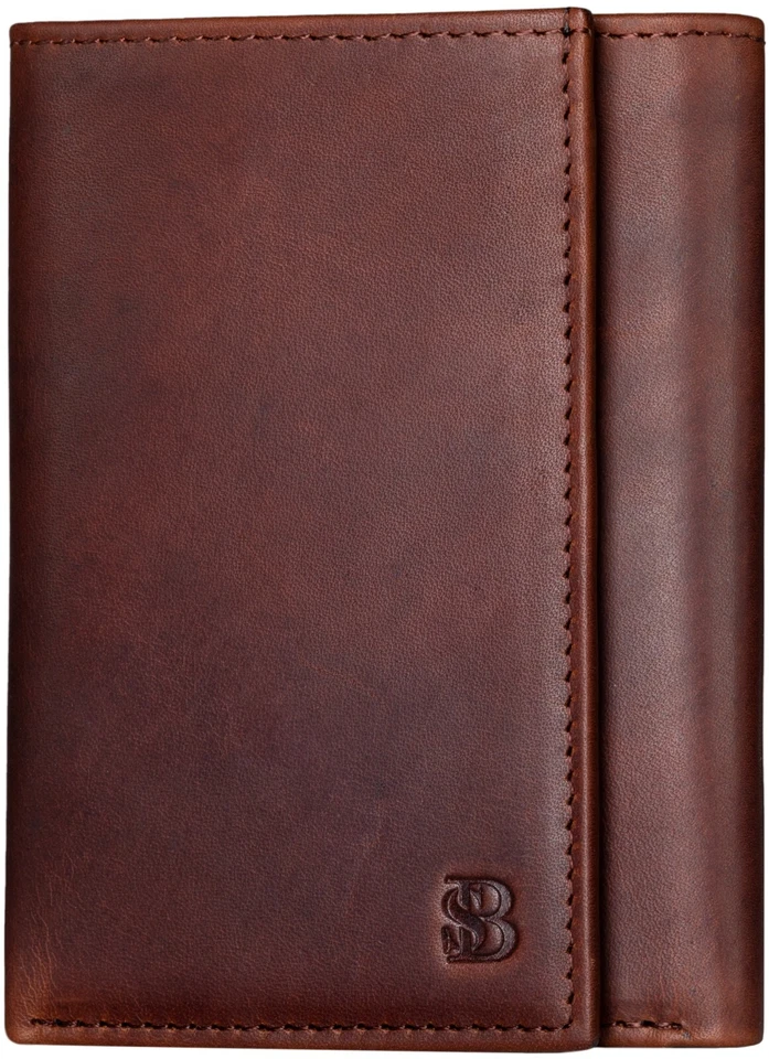 Real Leather Trifold Slim Wallets For Men Mens Wallet W/ ID Window RFID Blocking - Image 1 of 1