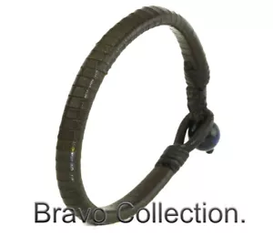 New Anklet Kangaroo Leather Blue Tiger Eye Men Anklet Bracelet 2AB-288 - Picture 1 of 6