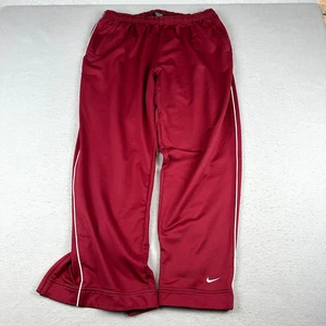 Vintage Nike Track Pants Womens 2X Red Side Stripe Y2K Swoosh Woven Joggers 2XL - Picture 1 of 15