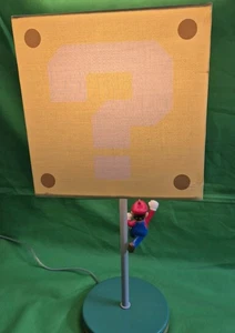Nintendo Super Mario Bros 14" Question Block Lamp Desk Lamp Pull String  - Picture 1 of 12
