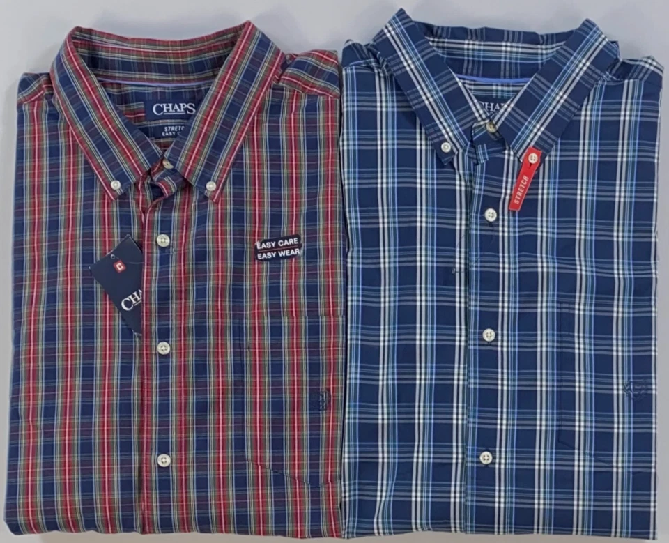 Men's Chaps Big & Tall Stretch Easy Wear Easy Care Long Sleeve Button-Up Shirt - Image 1 of 1