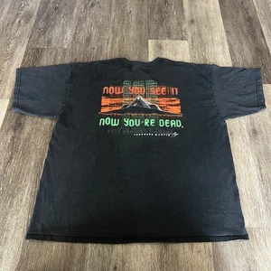 F117 Stealth Fighter Lockheed Martin Promo T-Shirt Men’s Size 2XL Black Graphic - Picture 1 of 9