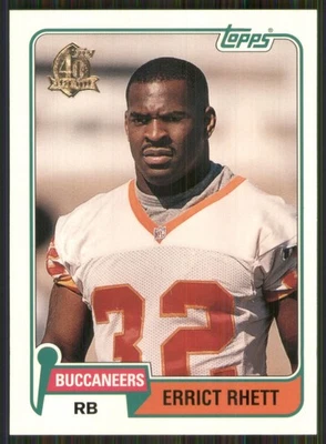 1996 Topps 40th Anniversary Retros #26 Errict Rhett Tampa Bay Buccaneers TW2797 - Image 1 of 2