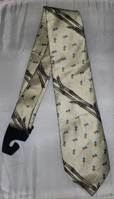 CORBATA DE CUELLO VINTAGE DON LOPER AÑOS 50 POLIÉSTER BEIGE PARA HOMBRE DISEÑO BAMBÚ Foto 1 de 3