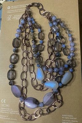 Premier Designs”Rosa Inglesa” Multi 5 Hilos Azul Cuentas Martillado Cobre-Dorado Mezcla Foto 1 de 4