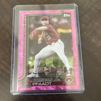 2025 Topps Baseball Series 1 #182 Brandon Pfaadt Hanger Exclusive Pink Diamante - Image 1 of 2