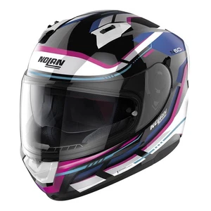 Nolan N60-6 Lancer N-Com Motorcycle Helmet Full Face Scooter Blue Pink White - Picture 1 of 2