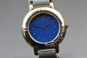 Exc+5 YSL 2200-229789 Yves Saint Laurent × Citizen Blue Dial Quartz Watch JAPAN - Picture 1 of 11