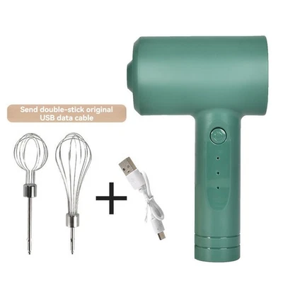 Mezclador de mano inalámbrico eléctrico multifuncional carga portátil con 2 batidores ~ Foto 1 de 4