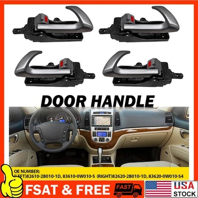 Manija de puerta interior izquierda derecha conductor pasajero para Hyundai Santa Fe 2007-2012 Foto 1 de 4