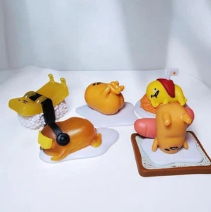 Sanrio Gudetama the Lazy Egg 2" Loose PVC Mini Figure Lot of 5 Toys 2017 Japan - Picture 1 of 9