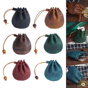 Drawstring Dice Bag PU Leather Christmas Present Bag Purse for Gift Party Travel - Picture 1 of 19