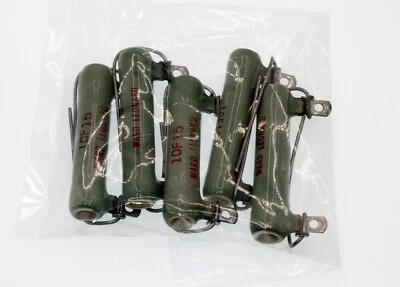VINTAGE WARD LEONARD 10F15 VITROHM RADIO RESISTOR, 15 ohm 10W, 10F15WL, Bag of 5 - Image 1 of 2
