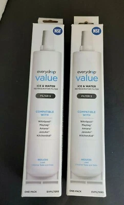 Two (2) EVERYDROP® VALUE Ice & Water Refrigerator Filters (EVFILTER5) - New - Image 1 of 4