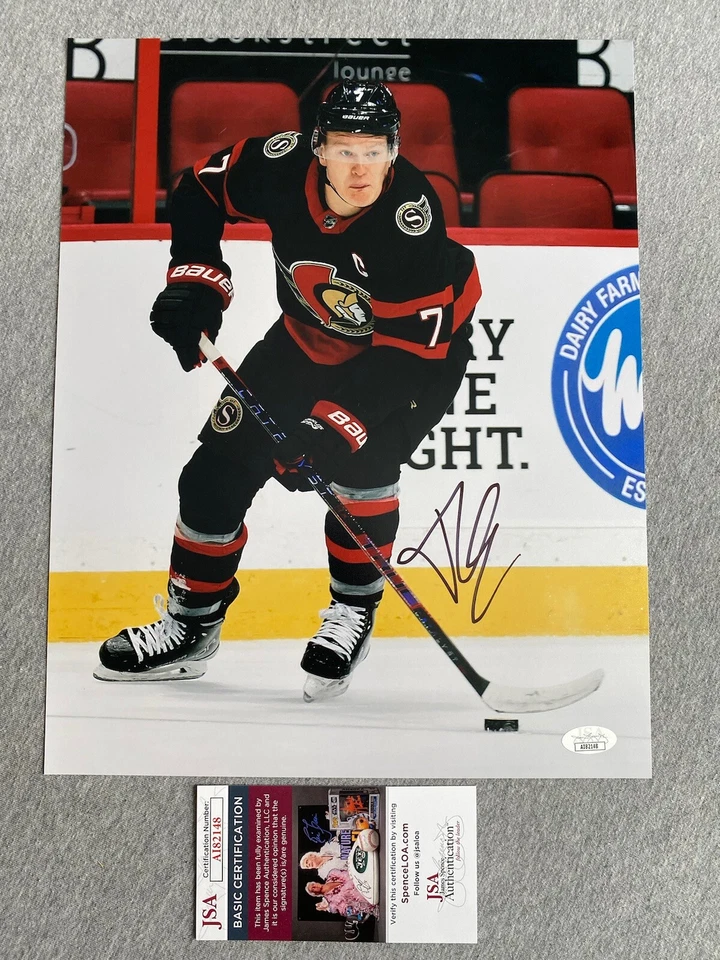 OTTAWA SENATORS- BRADY TKACHUK AUTOGRAPH *HUGE* 11x14 ACTION PHOTO JSA AI82148 - Image 1 of 1