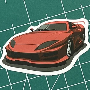 MAZDA RX7 Sticker Decal Racing Car Phone Skateboard Laptop Waterbottle Flask RED - Picture 1 of 11