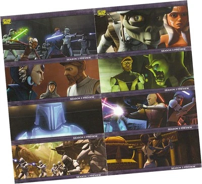 Star Wars Clone Saison 1 Large - 8 Carte " 2 Aperçu " Poursuite Ensemble PV1-PV8 - Photo 1/4