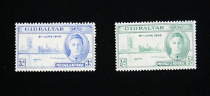 Juego de 2 estampillas de Gibraltar Scott# 119-120 MLHOG - B2960 ES - Imagen 1 de 2
