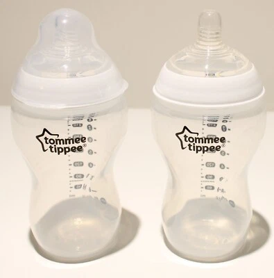 Tommee Tippee Baby Bottles Extra Fast Flow Cereal Y 11oz 2pk *Missing Cap* - Image 1 of 3