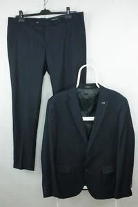 Linea Sartoriale Napoli Super 120 Navy Wool Slim Fit Formal Men's Suit 46/56R XL - Picture 1 of 17
