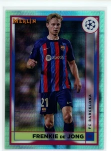 2023 Topps Chrome Merlin UEFA #49 Frenkie De Jong Aqua Prism Refractor - Picture 1 of 2