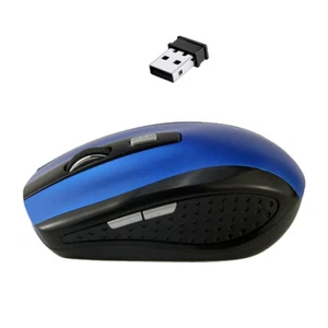 2.4G Wireless Mouse Mini Cordless Optical Mice 6Button 1800DPI for PC Blue - Picture 1 of 12