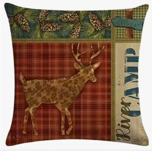 Deer Woods Nature Rustic Decorative Cabin Lodge Hunting Throw PILLOW COVER Decor - Picture 1 of 4
