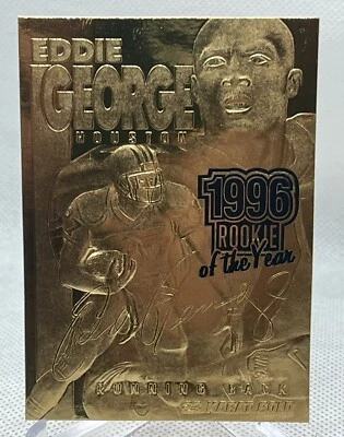 1997 Score Board Eddie George 23 Karat Gold Rookie of the Year Houston Oilers - Image 1 of 4
