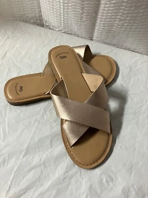 Босоножки женские GAP выветренные металлик коричневая кожа крест-накрест размер 6 - Изображение 1 из 4