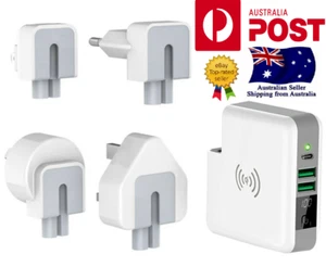 Qi Wireless Travel Adaptor Charger 6700Mah Universal Power Bank Au Eu Uk Us - Picture 1 of 7
