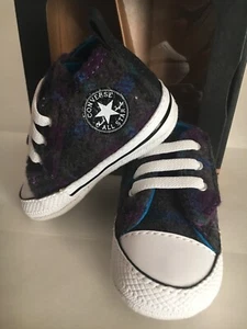 Converse CT Easy Slip HI Baby Shoe Plaid Allium Purple milti US Size 1, 2, 3 - Picture 1 of 5