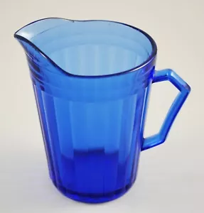 Hazel Atlas Aurora blau Milchkännchen vertikal gerippt Vertiefungsglas - Bild 1 von 5