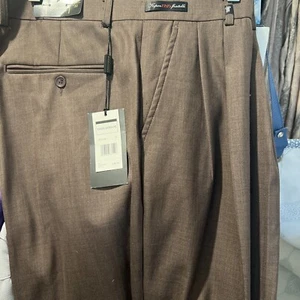 Eddie Domani Brown Slacks 38/32 NEW W/Tags - Picture 1 of 11