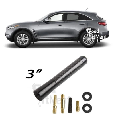 Para Infiniti FX35 FX37 Coche 3" Antena Fibra de Carbono Radio Mástil AM/FM Antena Corta Foto 1 de 4