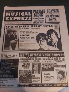 Vintage NME Magazine 28 MAY 1965 Elvis Beatles S Bassey Kinks Billy J Animals - Picture 1 of 8