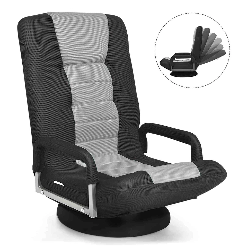 Padded Lazy Reclining Folding Gaming Chair with 5-Position Adjustable Backrest - image 1 of 4