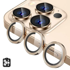 For iPhone 16 Pro 16 Pro Max Metal Tempered Glass Camera Lens Protector - Picture 1 of 11