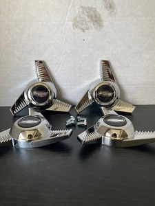 (4) 3 BAR FLUTED SPINNERS BOLT STUD MOUNT KNOCKOFF CENTER CAPS,BSC - Picture 1 of 4
