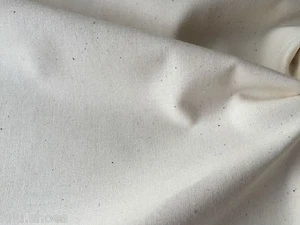 Material de tela de algodón lisa crema - 120 cm de ancho por metro - Imagen 1 de 4