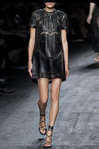 Abito borchie in pelle Valentino taglia large 10 IT 46