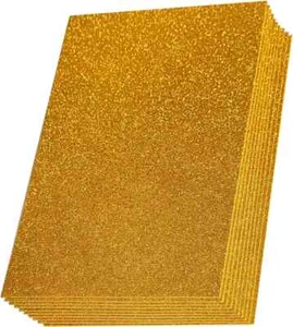 80 sheets gold Sticky Glitter Foam Sheets Self-Adhesive Sparkle EVA Sheets - Picture 1 of 1