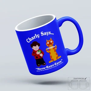 Charly 70s Retro Public Information Says Mug Cup Coffee Tea All Colours - Picture 1 of 15