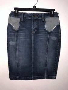  EUC ABS Jeans Allen Schwartz Blue Jean Denim Skirt Size 29 - Picture 1 of 2
