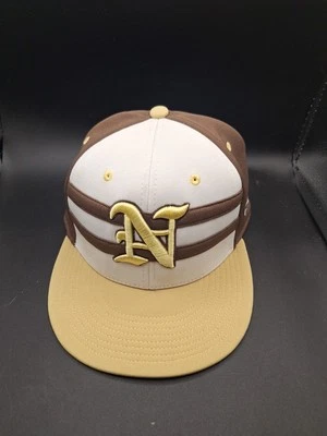 Gorra The Game Pro Gametek ajustada grande profesional blanca/marrón/vegas dorada béisbol  Foto 1 de 4